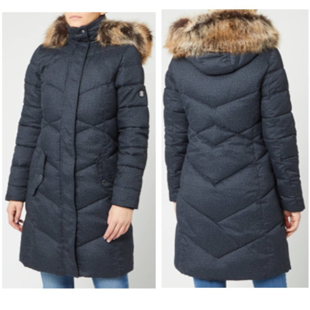 Barbour Sternway Quilted Coat in Navy Marl